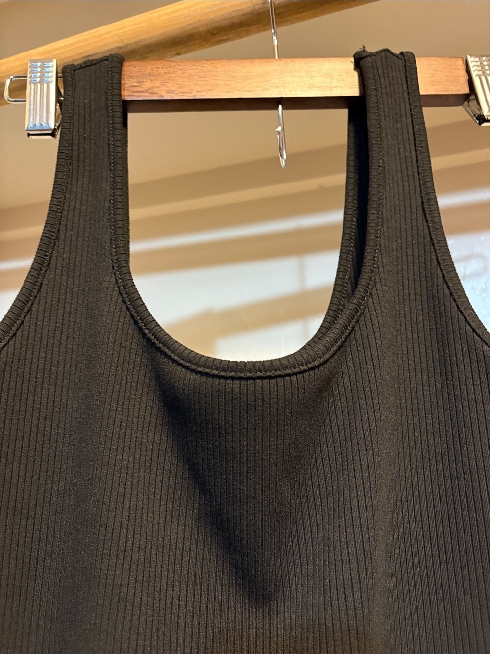 Classic Black Ribbed Tank Mini Dress - Picture 2 of 5